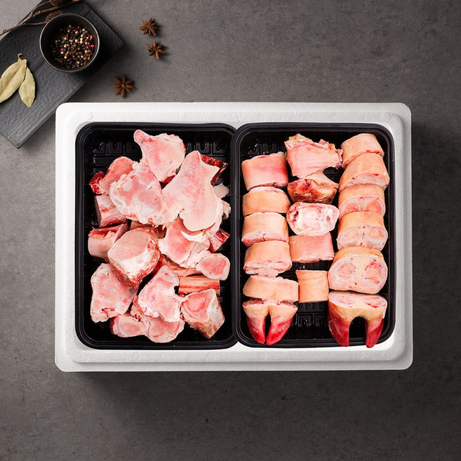 [안동한우][냉동] 한우곰거리선물세트 1호 4kg [사골 2kg 우족 2kg 1++(9)등급], 1개