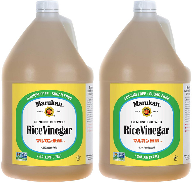 Marukan Genuine Brewed Rice Vinegar for Enhancing Flavor & Cooking Unseasoned (1 Gallon), 진짜 양조, 1개, 진짜 양조