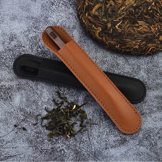 普洱茶撬刀 不鏽鋼, 黑色加皮套, 1套