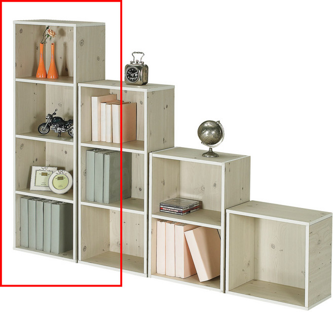 온가구 SB 프리미엄 2단/3단/4단 공간박스/완제품으로배송/책장책꽂이수납장정리함장식장진열장교구장교구함, 워시+4단