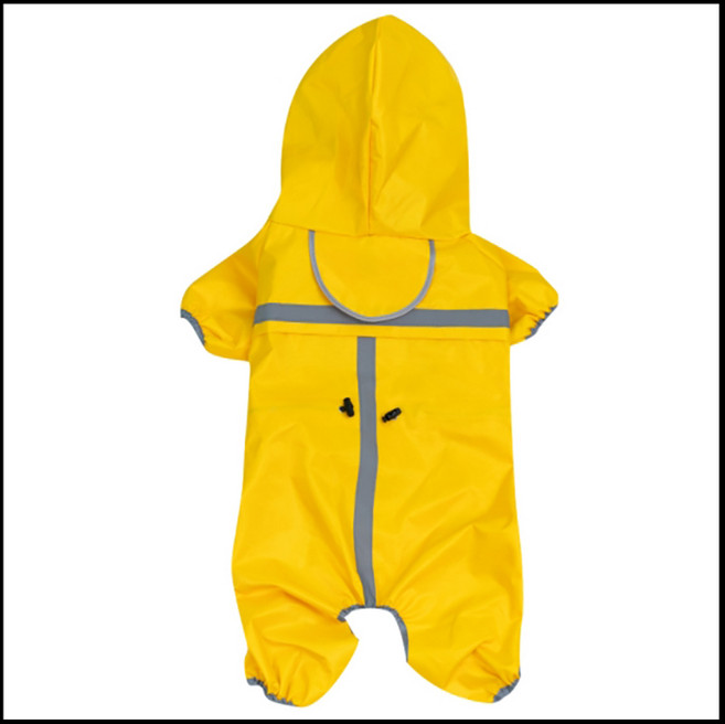 寵物雨衣 四腳全包防水雨具 適合中小型犬, 黃色, 1個