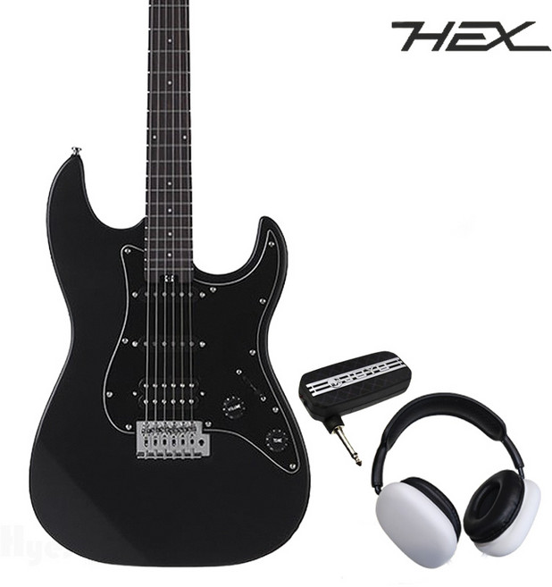 헥스 일렉기타 E100 입문용 헤드폰앰프 일렉앰프 풀패키지, SX-15G 블랙, ASH BROWN, 1개