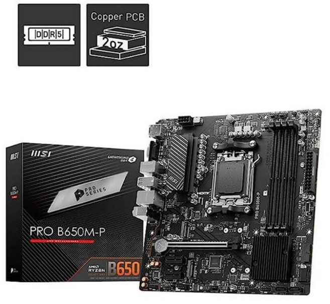 MSI MPG B650I Edge Wi-Fi 게이밍 마더보드 (AMD AM5 Mini-ITX DDR5 PCIe 4.0 M.2 SATA 6Gb/s USB 3.2 Gen 2, mATX_PRO B650M-P