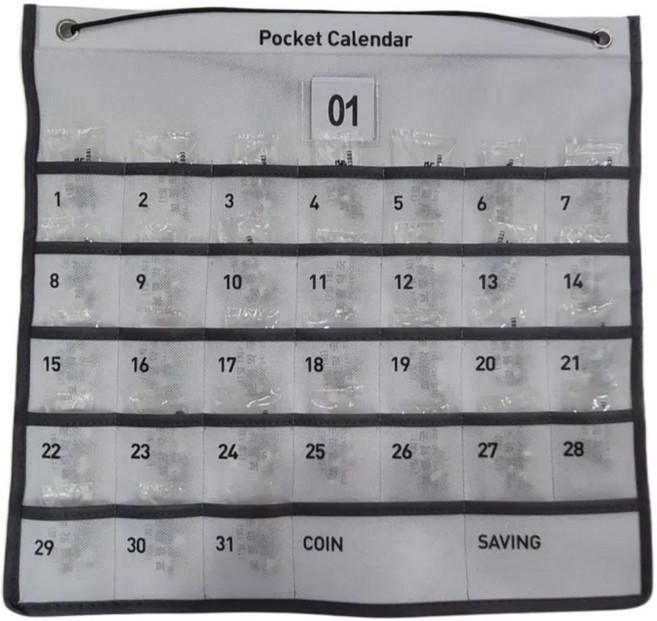 세타즈 어르신 약달력 포켓 캘린더 약먹는달력 걸이식, 1개, 화이트