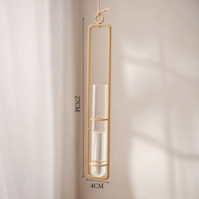 창의적인 수경 식물 꽃병 홈 거실 벽걸이 북유럽 투명 화분, 03 Gold-M