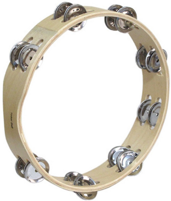 10인치 나무탬버린 더블징글, 1개