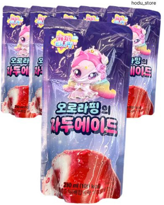 오로라핑의 자두에이드 파우치음료, 6개, 230ml