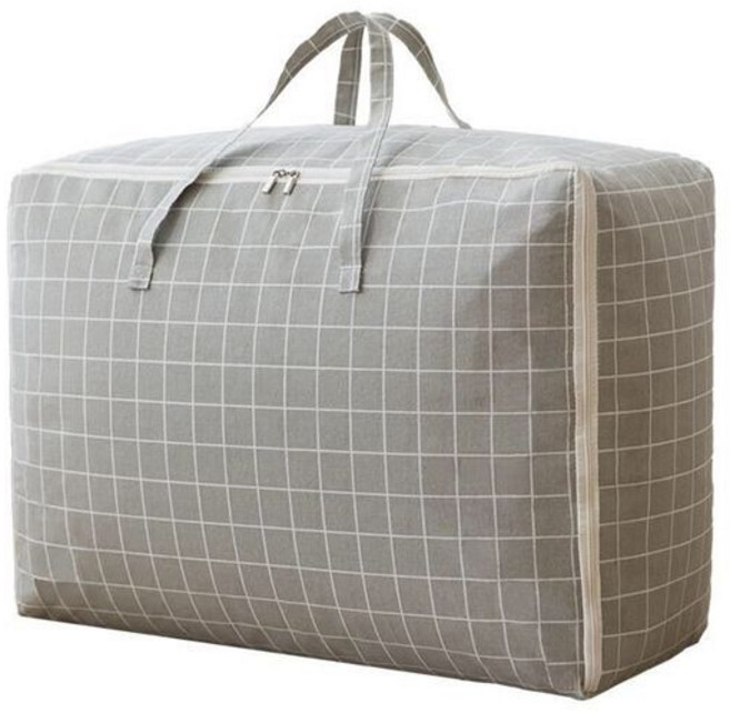 폴리에스터 이불 계절옷 수납 정리함 붙박이장, 회색 격자무늬