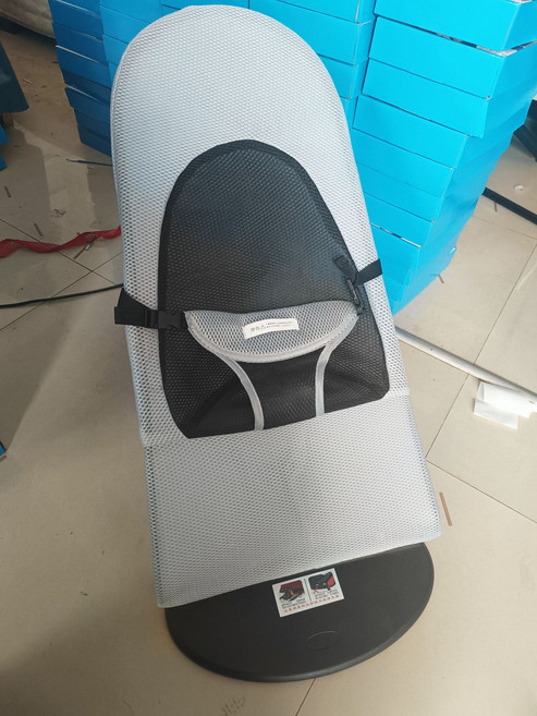 DIU 嬰兒搖搖椅嬰兒悠悠車搖籃搖搖籃牀哄娃神器搖搖椅躺椅哄睡安撫椅, 1件, 灰色雙網  黑芯:+木珠玩具