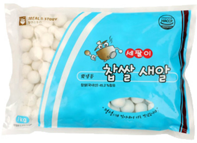 찹쌀새알 쫄깃한 국산찹쌀45.2% 밀앤스토리 세팔이 냉동, 1kg, 4개