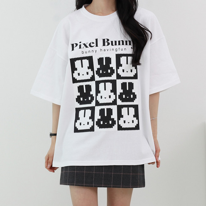 루나샵 픽셀버니 반팔 티셔츠