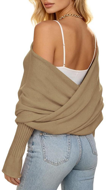 AlisOker Sweater Shawl Wraps for Women Criss Cross Knit Soft Warm Bridal Shrug Bolero Crop Scarf w