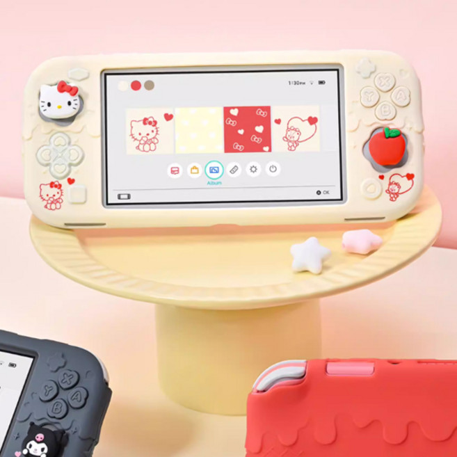 GeekShare 긱쉐어 닌텐도 스위치 라이트 Sanrio 산리오 콜라보 풀커버 케이스, 1개, 베이지, 헬로키티