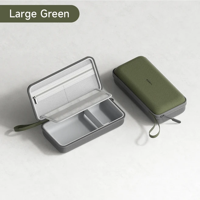 Hagibis 전자 주최자 여행 케이블 가방 파우치 충전기 SD 카드 마우스 보조베터리 용 휴대용 운반 케이스, 02 Large Green, 02 Large Green