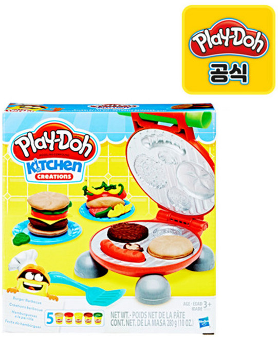 플레이도우 버거놀이 세트, 혼합 색상, 679g, 1개