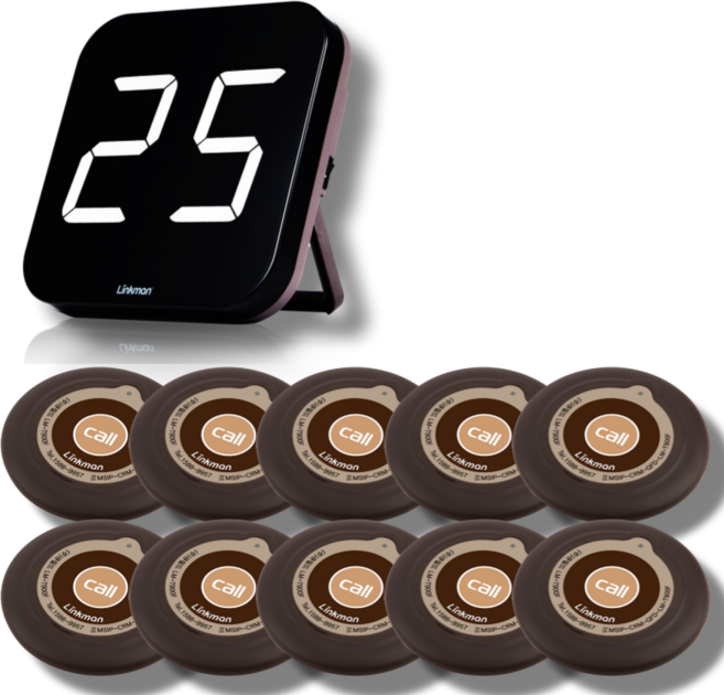 링크맨 호출벨 콜벨 브라운 세트 식당 카페, 브라운호출벨 10개