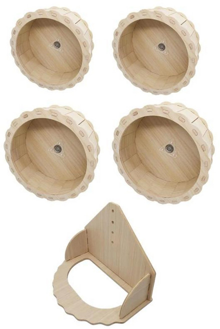 나무로 햄스터 밸런스 바이크 피트니스 운동 바퀴 무소음 롤러, 1개