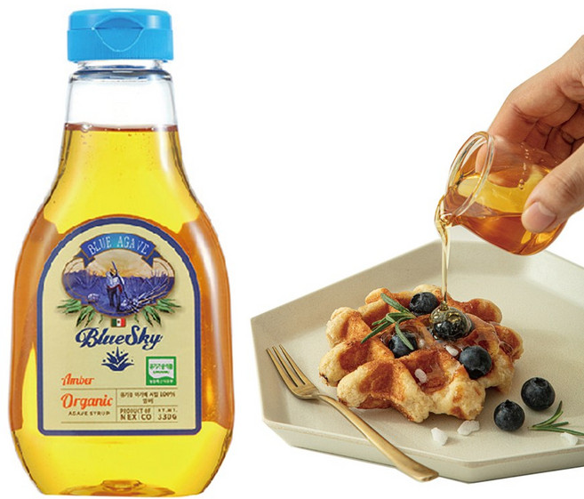 BlueSky 유기농 아가베 시럽 엠버, 330g, 1개