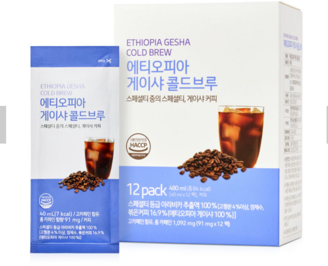 에티오피아 게이샤 콜드브루 (12ea) 3개, 1개