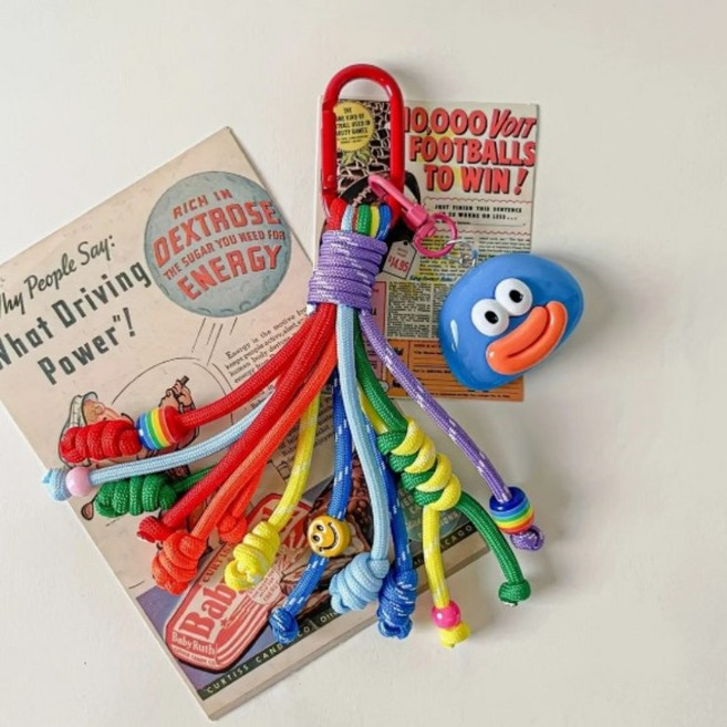 무지개키링 가방키링 MZ 아이돌키링 남여공용 반사판키링 안전키링 귀여운키링 유니크한 특이한, 1개, 멀티컬러