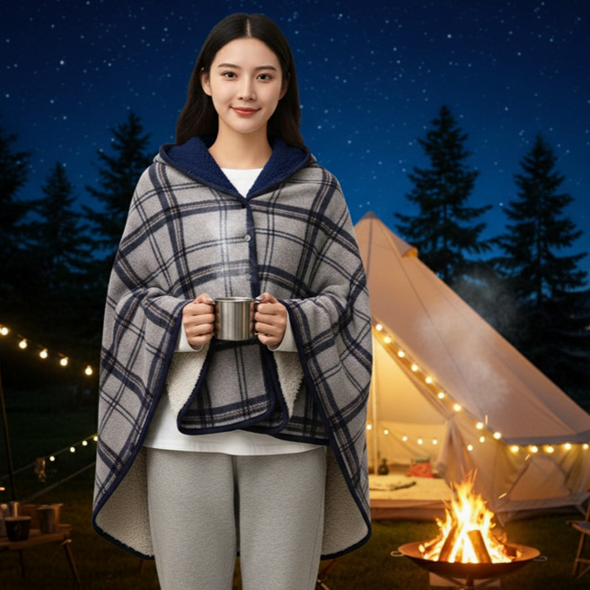 부씨 캠핑담요 극세사 똑딱이