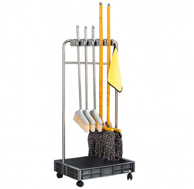 아띠꼴로 이동식 청소도구함 청소도구 거치대 밀대 보관함 정리대, 1단, 1개