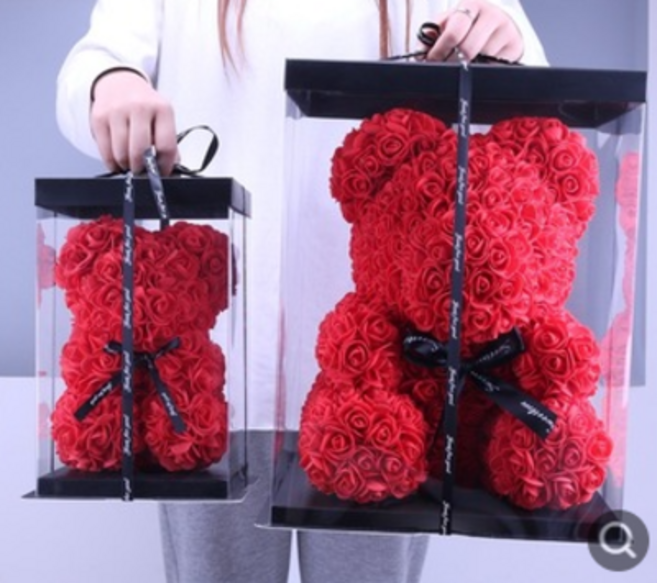 [레터링+선물케이스+LED조명 세트] 로즈베어 장미곰 장미곰돌이 이벤트꽃장미꽃인형 프로포즈 발렌타인데이 화이트데이 특별한날 결혼 입학식 졸업식 기념일 크리스마스 선물_쯔야코드, 하트베어-레드+화이트[러브레터링+선물케이스+LED조명], 1개