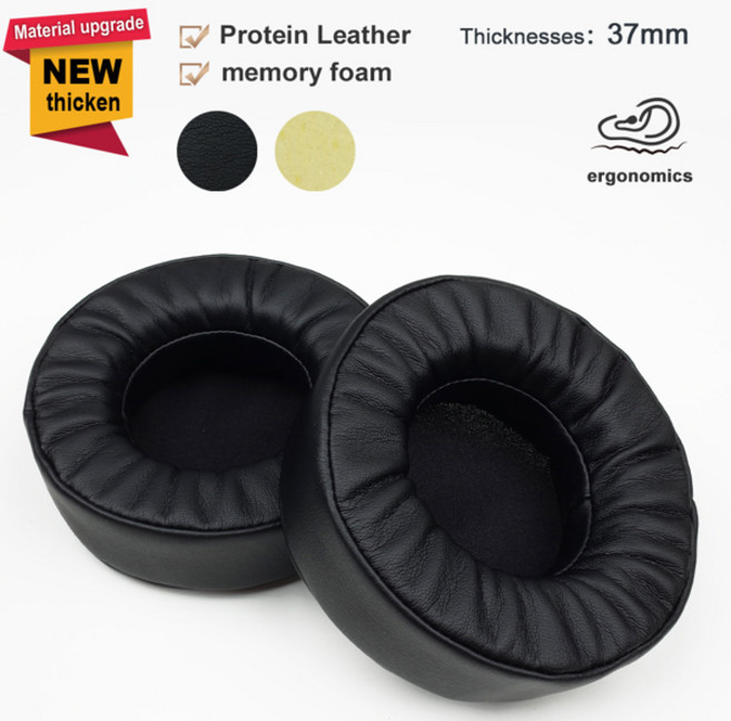 HP omen 800 H120 H200S H300 GH10 교체 용 이어 패드 헤드폰 메쉬 천 메모리 커버 스폰지 소프트 단백질 용 이어폰 패드, [03] Protein Leather 37mm
