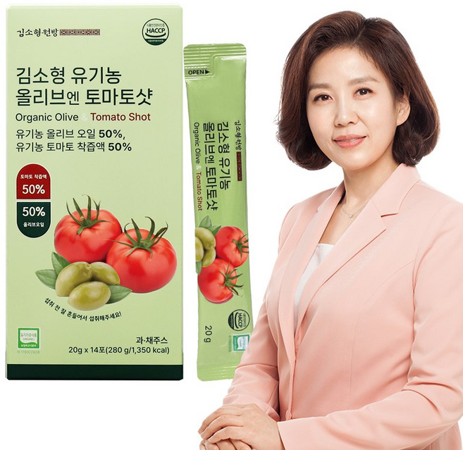 김소형 유기농 엑스트라버진 올리브오일 토마토 올토샷 NFC 스틱, 14개, 20g