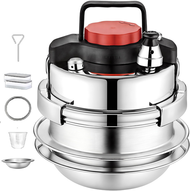 Kazama 미니 압력밥솥 스텐압력밥솥 5분누룽지가마솥 압력밥솥 추천 1-2 인용 압력밥솥 1.4L 가정용 캠핑, 혼합색상