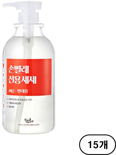 쑥소쿰 손빨래 전용세제 찌든빨래용 본품, 1L, 15개