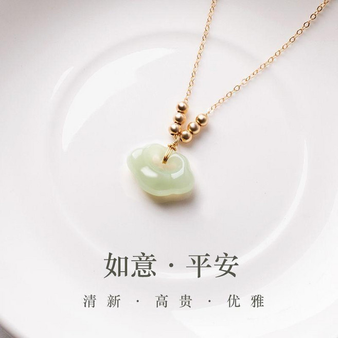 如意鎖項鏈 轉運平安鎖 女骨鏈 吊墜 2023新款 ins不掉色 長命鎖 如意鎖項鏈