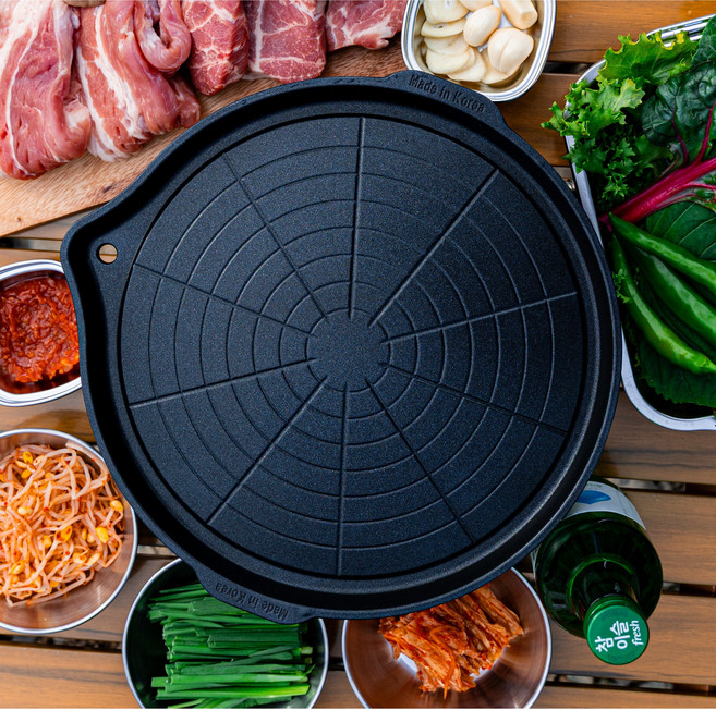 그릴잇 미니 국산 가정용 캠핑용 삼겹살 2인용 불판, 1개, 28cm