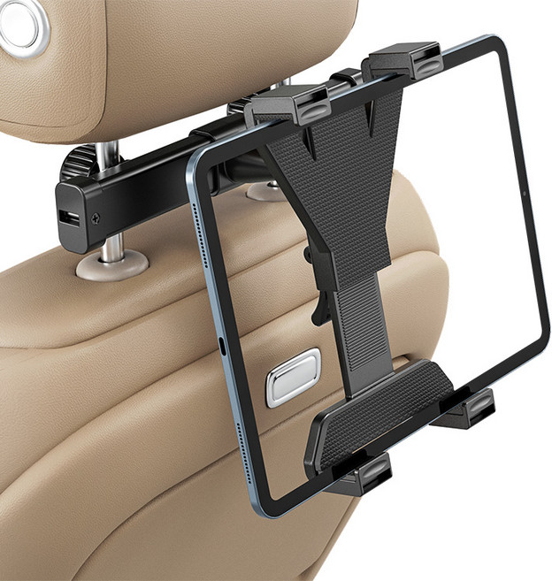 차차톡 차량 테블릿 헤드레스트 거치대 고정형, 블랙, 1개