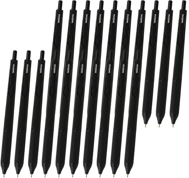 스페이스니들 펜 필기감좋은 초저점도 독일잉크 볼펜 0.7mm, 20개, 블랙