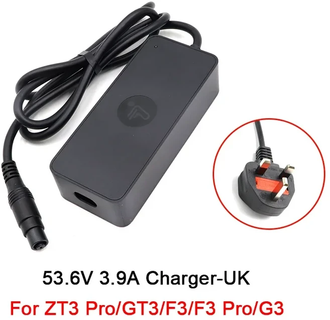 Ninebot by Segway G3/GT3/ZT3 Pro/F3/F3 Pro 전동 스쿠터 배터리 전원 어댑터 부품용 53.6V 3.9A 고속 충, 04 53.6V3.9A Charger UK