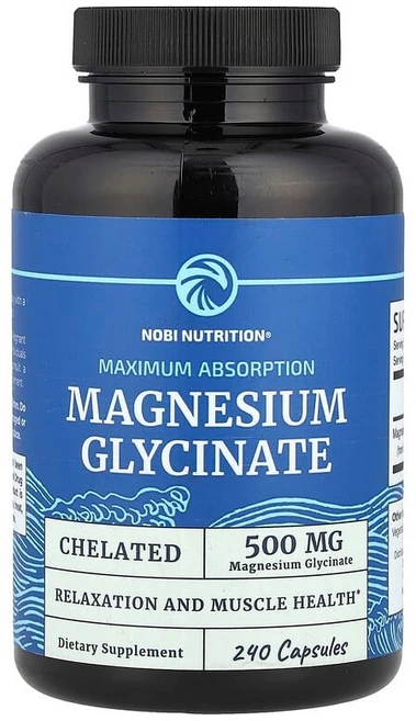 Nobi Nutrition 마그네슘 글리시네이트 캡슐 240정(캡슐 1정당 250mg) NOB-27495, 1개 - 쿠팡