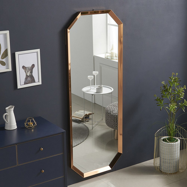 에이스홈 까사 팔각 와이드L 전신거울, 벽걸이형, 로즈골드 / MA106_RGD
