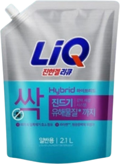 리큐 진한겔 하이브리드 액상세제 일반용 리필, 2.1L, 1개