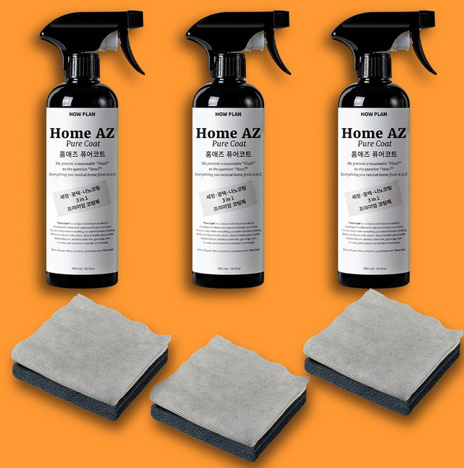 홈애즈 퓨어코트 셀프 나노코팅제 주방 욕실 싱크대, 3개, 500ml