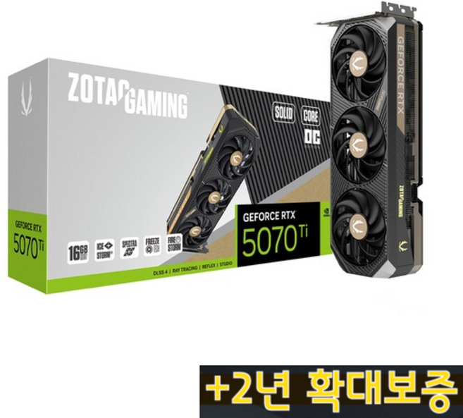 ZOTAC GAMING 조텍 Geforce RTX 5070 Ti SOLID CORE OC D7 16GB 그래픽카드 VGA