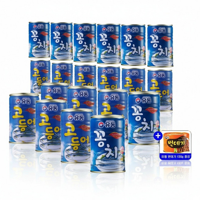 유동 꽁치 400gx6개+고등어 400gx6개+사은품 통조림, 12개, 400g