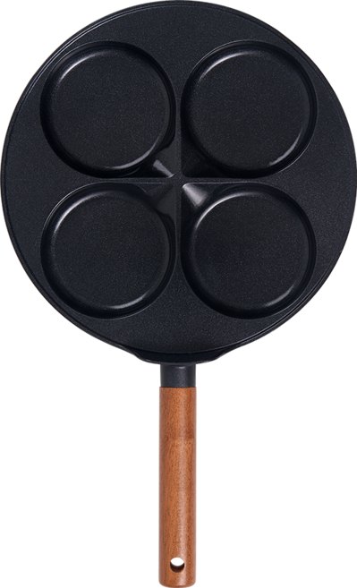 트루쿡 블랙 IH 인덕션 에그팬 세라믹 4구 계란 후라이팬, 27cm, 1개