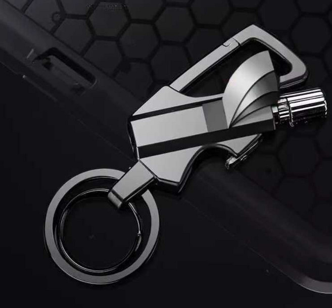 다기능 병따개 오프너 캠핑용 부싯돌 성냥 라이터 키홀더 열쇠고리 방수 휴대용, 1개, 브론즈 레트로