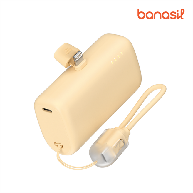 비행기 기내 반입 도킹형 보조배터리 10000mAh 아이폰 C타입 8핀 일체형 22.5W, 노랑