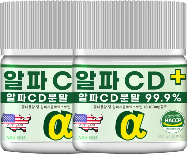 알파CD 플러스 프리미엄 정제형 식약청인증 HACCP, 2개, 30정 - 쿠팡