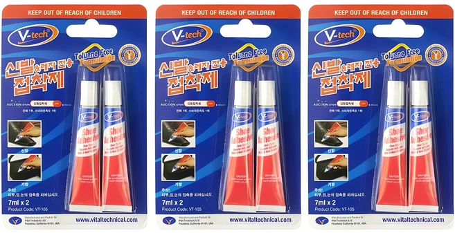 Vtech 신발 레자 전용 접착제, 투명, 3개 - 쿠팡