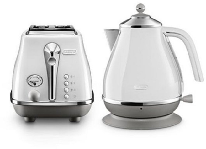 드롱기 아이코나 전기포트+토스터기 세트 KBOC2001 CTOC2003 .W 캐피탈 시드니화이트