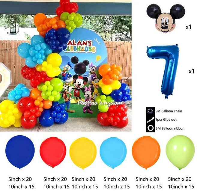 핑크 미니 마우스 풍선 가랜드 키트 생일 라텍스 파티 장식 글로 선물 샤워, 15. R651-7