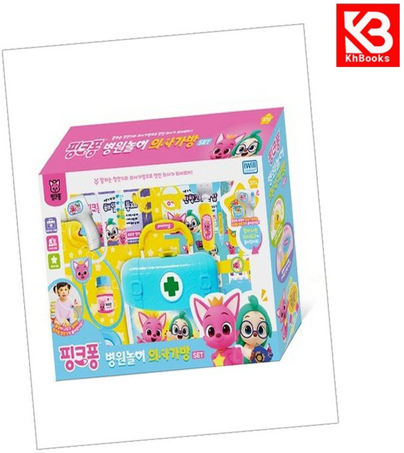 핑크퐁 원더스타 병원놀이 의사가방 세트 책 + 책갈피 [KHBOOKS]